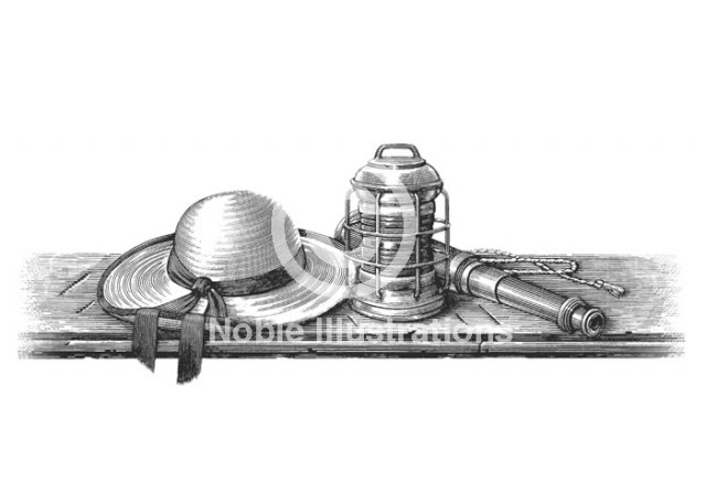 hat-lantern-and-telescope